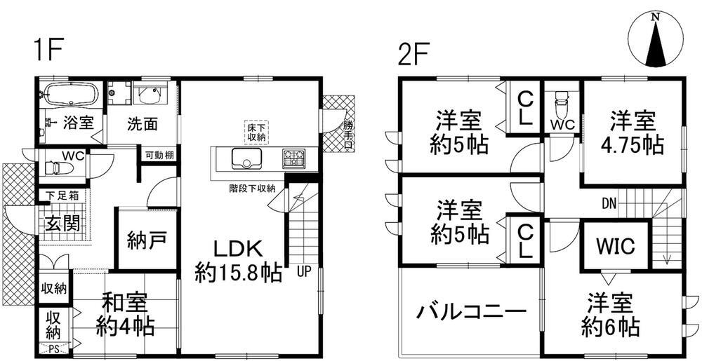 矢田山町　２６８０万円 2680万円、5LDK、土地面積172.56m<sup>2</sup>、建物面積100.81m<sup>2</sup> 5SLDKの間取り図です！