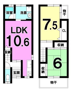 山ノ内荒木町（太秦天神川駅）　１３８０万円 1380万円、2LDK、土地面積38.14m<sup>2</sup>、建物面積43.53m<sup>2</sup> 