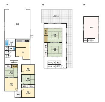 鴨島町鴨島（鴨島駅）　８６０万円 860万円、7DK+S（納戸）、土地面積431.51m<sup>2</sup>、建物面積280.37m<sup>2</sup> ※間取り図と現況に相違いがある場合は、現況を優先いたします。