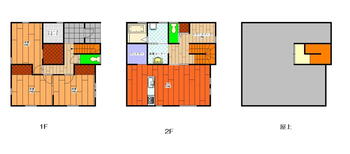 愛宕町２（高知駅）　３４１０万円 3410万円、2LDK、土地面積116.27m<sup>2</sup>、建物面積106.79m<sup>2</sup> １F仕切ると３LDKの間取り