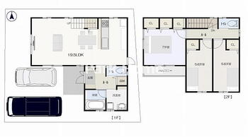 朝倉本町１（曙町駅）　３８５０万円 3850万円、3LDK、土地面積110.47m<sup>2</sup>、建物面積96.05m<sup>2</sup> 2号地