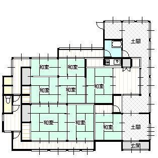 大字郡　５００万円 500万円、8K、土地面積2,379.11m<sup>2</sup>、建物面積150.74m<sup>2</sup> 