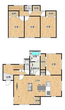 大字上宇部ひらき台（琴芝駅）　１７９８万円 1798万円、4LDK、土地面積205.78m<sup>2</sup>、建物面積108.97m<sup>2</sup> 