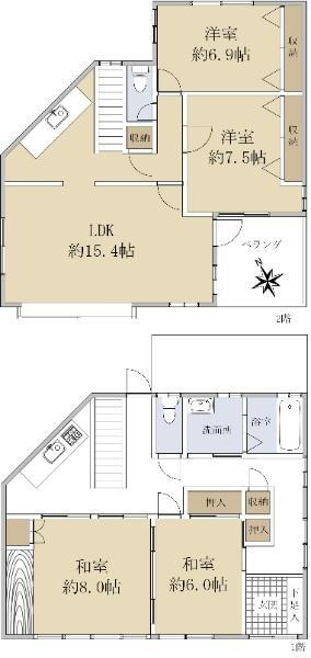 牛田東１　１５８０万円 1580万円、4LDK、土地面積866m<sup>2</sup>、建物面積146.4m<sup>2</sup> 