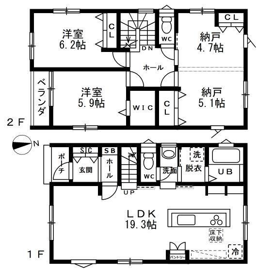 吉島西２丁目 4280万円、2LDK+2S、土地面積86.06m<sup>2</sup>、建物面積97.83m<sup>2</sup> 