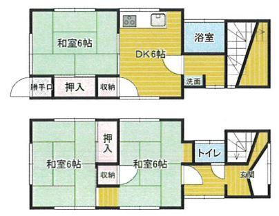 神田町２　１９０万円 190万円、3DK、土地面積2,197.97m<sup>2</sup>、建物面積60.04m<sup>2</sup> 各居室に収納があるコンパクトな3DKです。