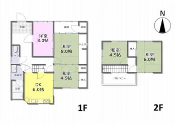 向島町（尾道駅）　７００万円 700万円、5DK、土地面積134m<sup>2</sup>、建物面積94.46m<sup>2</sup> 広々とした邸宅です♪