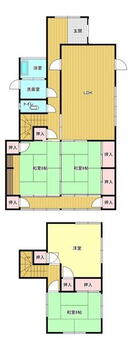 桜畠６（宮野駅）　６８０万円 680万円、4LDK、土地面積216.33m<sup>2</sup>、建物面積117.4m<sup>2</sup> 間取り