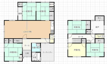 平田６（南岩国駅）　１４８０万円 1480万円、6LDK+S（納戸）、土地面積243m<sup>2</sup>、建物面積142.29m<sup>2</sup> 