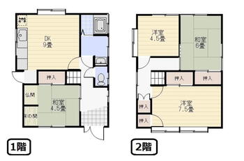 旗ヶ崎７　９８０万円 980万円、4DK、土地面積174.04m<sup>2</sup>、建物面積95.41m<sup>2</sup> 