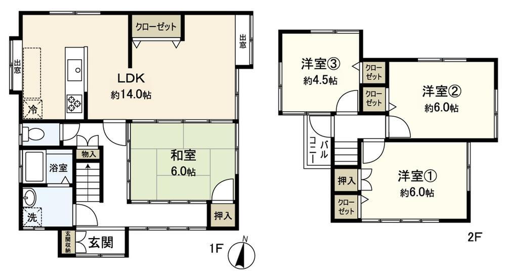 相田３　１４９９万円 1499万円、4LDK、土地面積196.46m<sup>2</sup>、建物面積88.19m<sup>2</sup> 