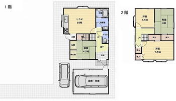 旗ヶ崎７（三本松口駅）　９８０万円 980万円、4DK+S（納戸）、土地面積174.04m<sup>2</sup>、建物面積95.41m<sup>2</sup> ４部屋が独立した間取り設計になっています。プライべートも確保可能です♪