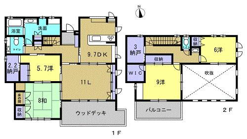 藤垂園 6990万円、4LDK+2S（納戸）、土地面積251.99m<sup>2</sup>、建物面積141.55m<sup>2</sup> 