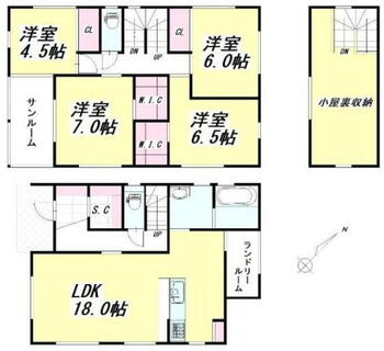 西新涯町２（福山駅）　３１９８万円 3198万円、4LDK、土地面積130.67m<sup>2</sup>、建物面積116.75m<sup>2</sup> ３号棟　　<BR>４ＬＤＫ＋サンルーム＋小屋裏収納＋シューズインクローク