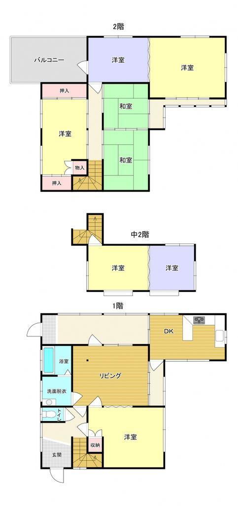 桑南２　１０５０万円 1050万円、9DK、土地面積170.08m<sup>2</sup>、建物面積145m<sup>2</sup> 増築有り。2階洋室部分をアコーディオンカーテンで仕切れば、9DKの部屋数になります。