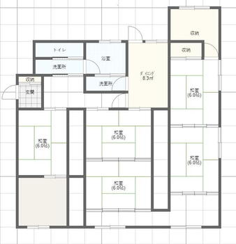 吉村町北中　２９８０万円 2980万円、5LDK+S（納戸）、土地面積487.17m<sup>2</sup>、建物面積84.36m<sup>2</sup> 