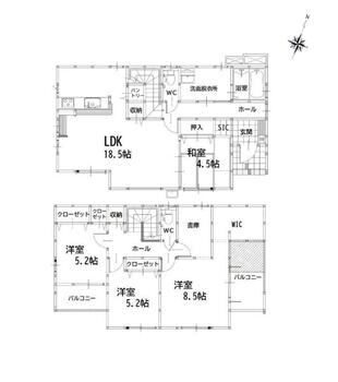 長嶺南２　２８９８万円 2898万円、4LDK、土地面積163.82m<sup>2</sup>、建物面積120.98m<sup>2</sup> 全居室収納付きで便利です。