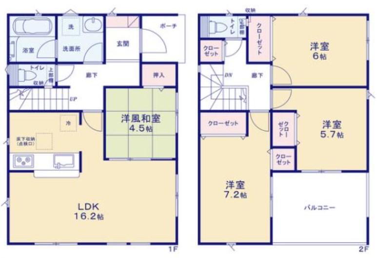 国分町（南久留米駅）　２３９９万円 2399万円、4LDK、土地面積129.35m<sup>2</sup>、建物面積95.57m<sup>2</sup> 1号棟