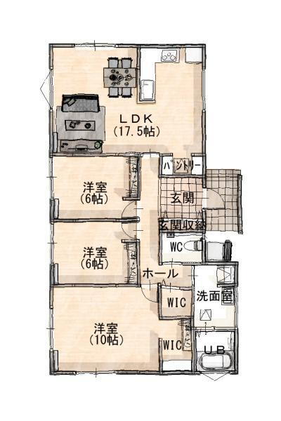 政所ⅢＷＲ新築 3280万円、3LDK、土地面積215.22m<sup>2</sup>、建物面積93.16m<sup>2</sup> ※図面と現況が異なる場合は現況を優先させていただきます。