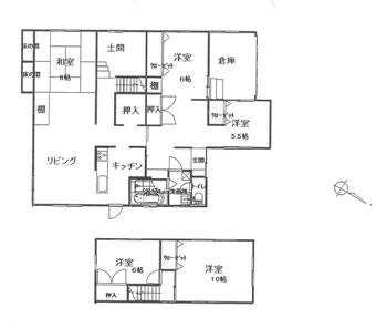 鎮西町中野　８３０万円 830万円、5LDK、土地面積376.56m<sup>2</sup>、建物面積158.07m<sup>2</sup> 