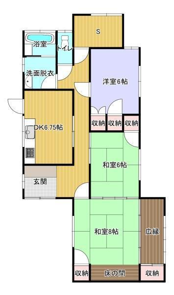川津（新飯塚駅）　１２００万円 1200万円、3DK+S、土地面積374.24m<sup>2</sup>、建物面積92.05m<sup>2</sup> 各居室が広く作られた3SDK