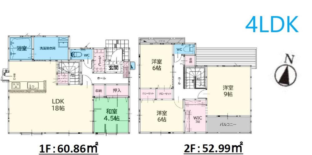 大字乙犬（門松駅）　３６９８万円 3698万円、4LDK、土地面積219.6m<sup>2</sup>、建物面積113.85m<sup>2</sup> 約18帖のLDKと約4.5帖の和室が隣接。引き戸を開放して一体利用が可能。2階はバルコニーに面した約9帖の洋室と、約6帖の洋室が2室あります。WICやパントリー、SICなど収納豊富。