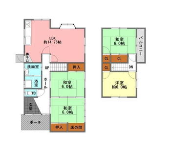 高崎３（西大分駅）　１９９０万円 1990万円、4LDK、土地面積204.6m<sup>2</sup>、建物面積93.56m<sup>2</sup> ※図面と現況が異なる場合は現況を優先させていただきます。