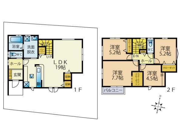 名島４（名島駅）　４５９８万円 4598万円、4LDK、土地面積131.37m<sup>2</sup>、建物面積102.68m<sup>2</sup> 