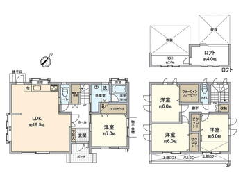 青葉４（香椎神宮駅）　４４９０万円 4490万円、4LDK、土地面積203.47m<sup>2</sup>、建物面積112.61m<sup>2</sup> 間取り図