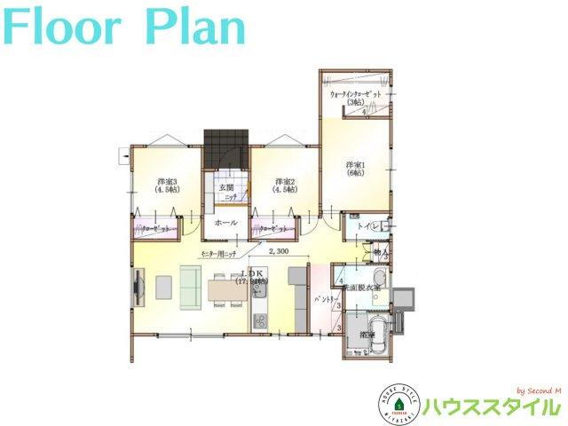 都城市山之口（２７号棟） 2180万円、3LDK、土地面積263.07m<sup>2</sup>、建物面積80.84m<sup>2</sup> 全居室収納付きで便利です。