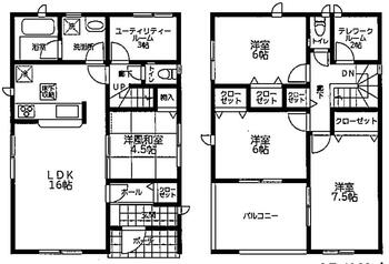 鍋田１（海老津駅）　２５９９万円 2599万円、4LDK、土地面積161.9m<sup>2</sup>、建物面積101.25m<sup>2</sup> 1Fに大容量の収納できるファミリークローク完備♪<BR>各居室も６帖以上と広々使えます♪