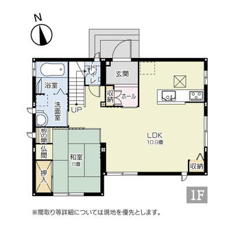 永利町　１７９０万円 1790万円、3LDK+S（納戸）、土地面積244.63m<sup>2</sup>、建物面積116.35m<sup>2</sup> １Ｆ平面図