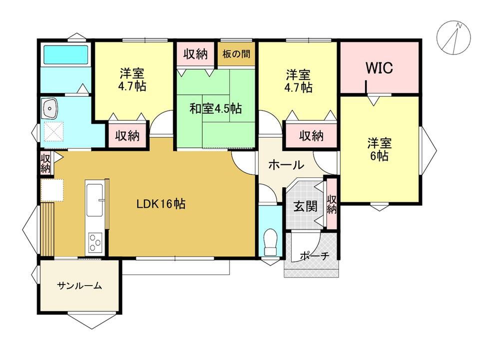 中央町２（中津駅）　２９８０万円 2980万円、4LDK、土地面積248.98m<sup>2</sup>、建物面積91.09m<sup>2</sup> 洋室3部屋、和室1部屋+LDKの4LDKプラン