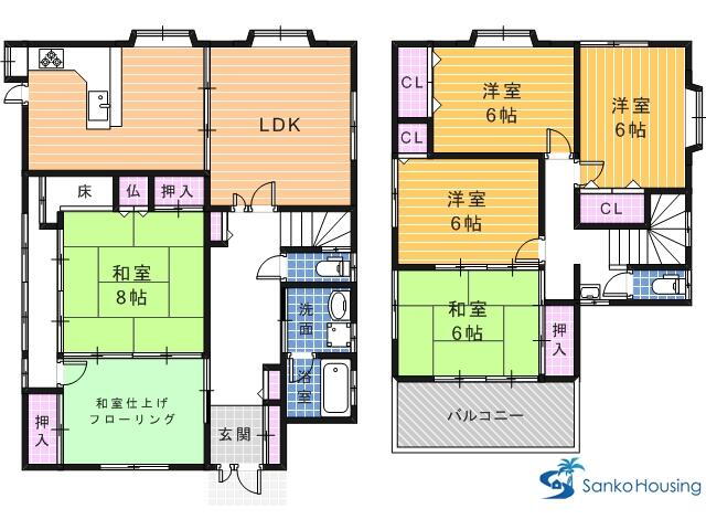 大阪府堺市西区上野芝向ヶ丘町４ 4780万円