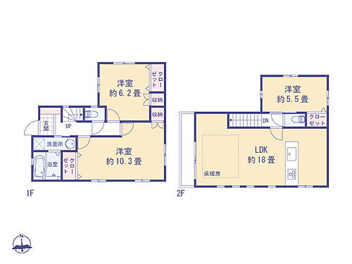  広々な2階リビングと1階のセパレートできる居室が特徴的です。家族の過ごし方によって住まいも成長していきます。