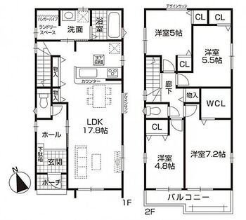 中川区第２長良町　１号棟 ●1号棟間取り●