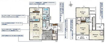 小原田２丁目　全３棟　１ LDK20帖！大容量のパントリーは、食料品や日用品のストックにも便利です。