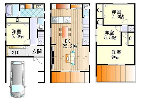 大阪府大阪市西区本田4丁目 九条駅 新築一戸建て 物件詳細