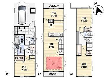 市川市八幡１丁目　新築一戸建て／全２棟　Ｂ号棟 B号棟　間取図