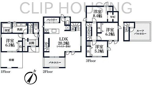 日野市大坂上　新築戸建全２棟－２号棟 LDK20帖以上でゆとりがございます。