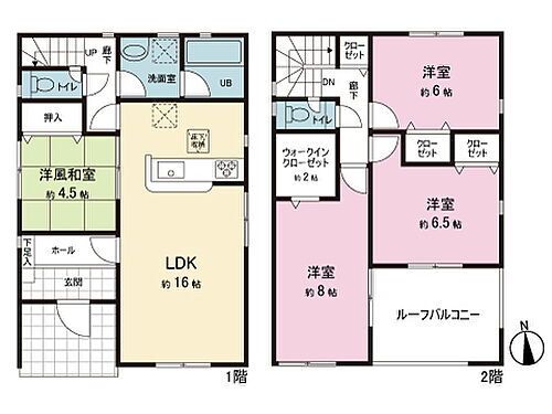 浜松市中央区材木町第２　新築戸建　３号棟 間取図。図面と異なる場合は現況を優先。