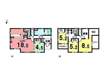 新築戸建　東区長嶺南２丁目１期 東区長嶺南2丁目1期2号棟1F：62.93m2　2F：58.05m2