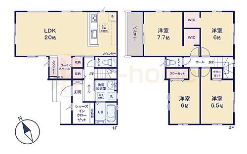  4LDK＋WIC2か所＋SIC、土地面面積155.84m2、建物面積108.47m2