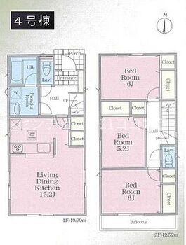 八王子市山田町　新築一戸建て　４号棟 間取り