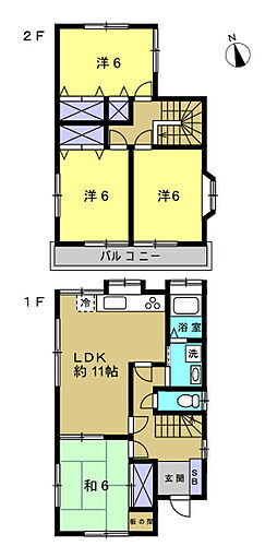 （クラシア）お買い物施設近くで便利な立地　脚折町２丁目 和室1部屋、洋室3部屋の4LDKです。部屋の端に位置する壁付けキッチンは、オープンキッチンよりも部屋の中を広く見せる効果も持っています
