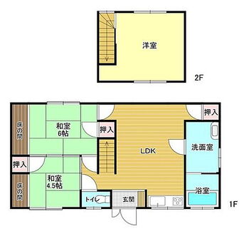 善導寺町飯田　中古戸建 和室が2部屋ある3LDKの間取りです。