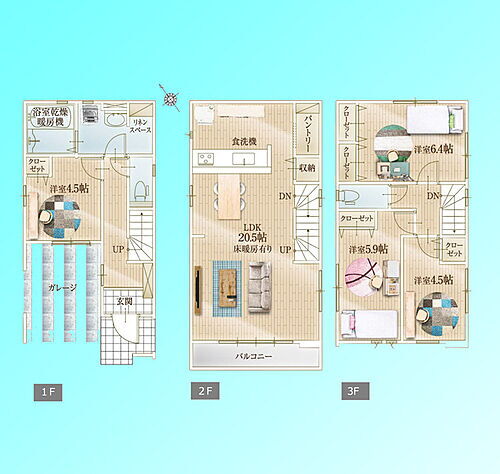 さいたま市南区白幡５期　２号棟 間取図