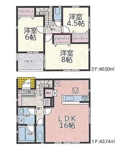 新築建売・クレイドルガーデン・八戸市沼館・第５・３号棟 3号棟・平面図