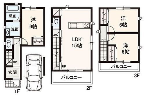 堺市東区菩提町１丁　新築戸建 全居室6帖以上でプライベートタイムもゆったり快適な3LDK！収納スペースも豊富です。