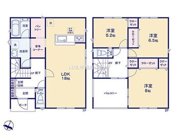 Ｃｒａｄｌｅｇａｒｄｅｎ矢板市東町第２　２号棟 【間取り図】間取り図です。